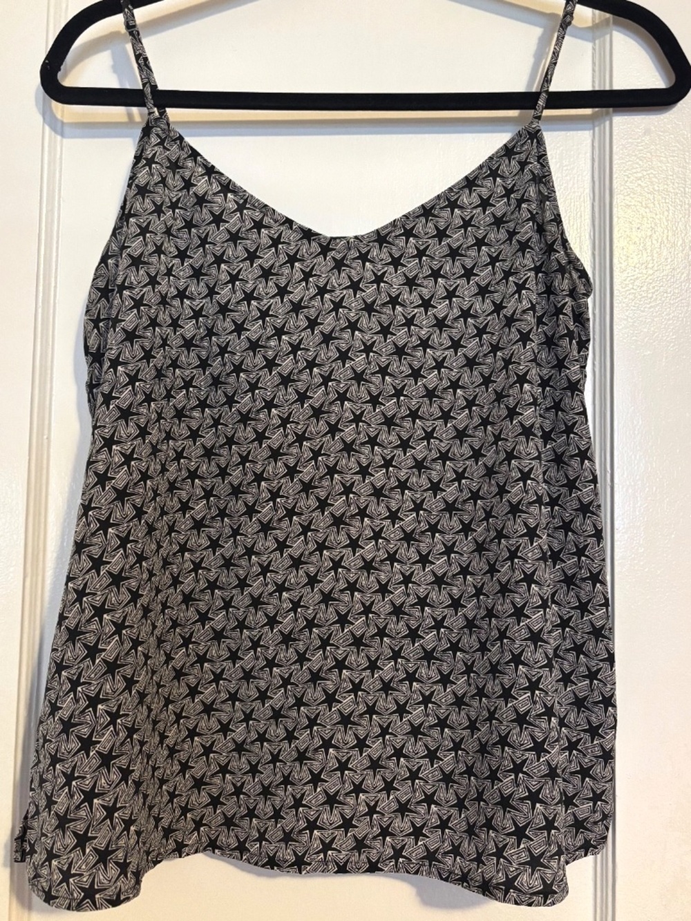 AG Adriano Goldschmied Silk Camisole Top Small Black White Print Strappy
